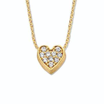 Minitials gouden asketting One Pavé Hart