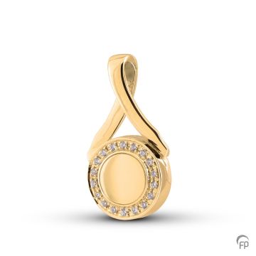 Gouden ashanger cirkel met briljanten