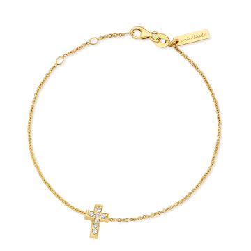 Minitials gouden asarmband One Pavé Kruis