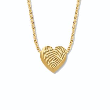 Minitials gouden asketting one signature hart met vingerafdruk