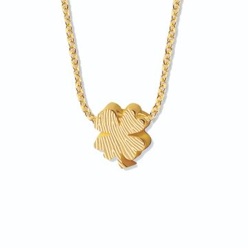 Minitials gouden asketting one signature klaver met vingerafdruk