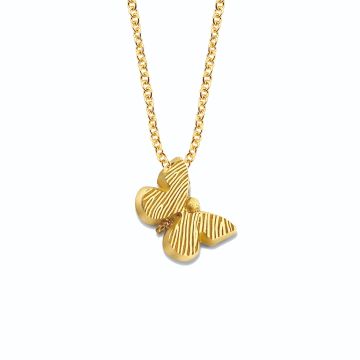 Minitials gouden asketting one signature vlinder met vingerafdruk