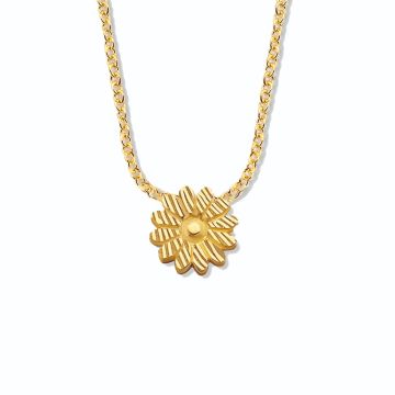 Minitials gouden asketting one signature bloem met vingerafdruk
