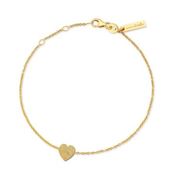 Minitials gouden asarmband one signature hart met vingerafdruk