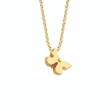 Minitials gouden asketting One Signature Vlinder