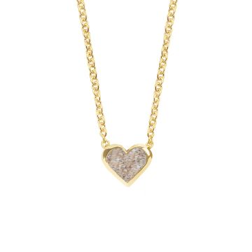 Minitials gouden asketting Keepsake Hart met vingerafdruk