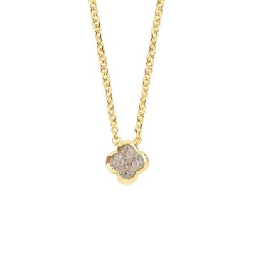 Minitials gouden asketting keepsake klaver met vingerafdruk