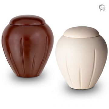 Biologische urn met groefpatroon