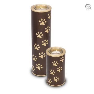 Metalen dierenurn kaarshouder - bruin