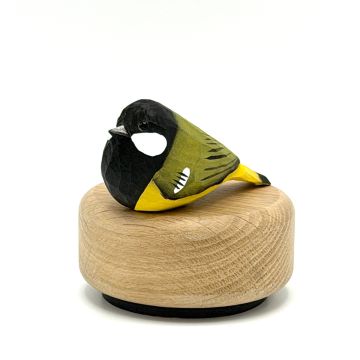 Houten mini-urn koolmeesje - lindehout / eikenhout
