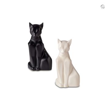 Keramische dierenurn kat zittend mat