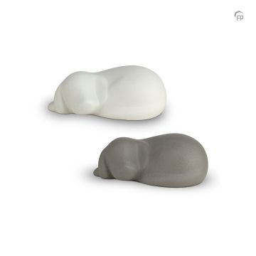 Porseleinen dierenurn slapende hond