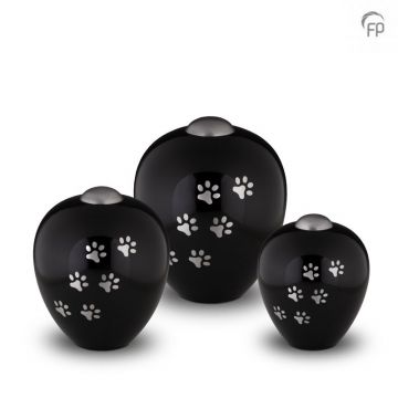 Metalen dierenurn amore - onyxkleurig