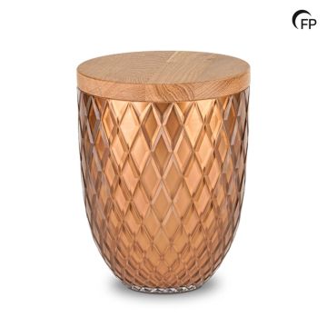Glazen urn Oak Harmony - bruin