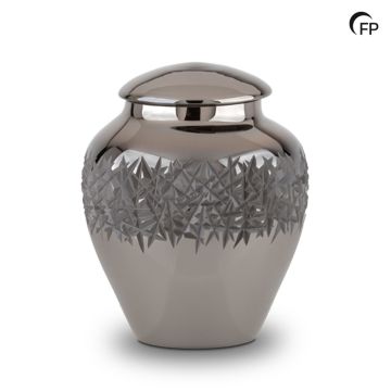 Glazen urn Crystal Edge - antraciet