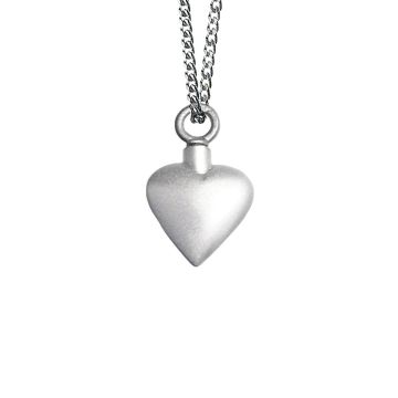 Zilveren ashanger incl. ketting hartje mini glanzend