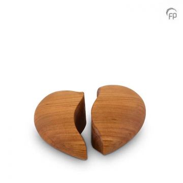 Houten keepsake hart duo mini urn