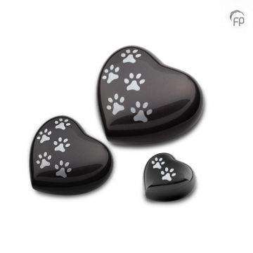 Metalen dieren hart-urn - antraciet