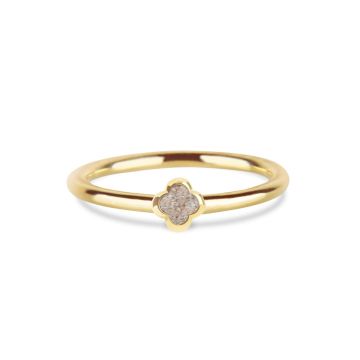Minitials gouden asring Keepsake Klaver