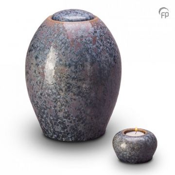 Keramische urn blauw