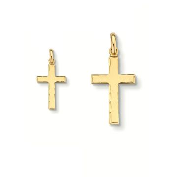Minitials gouden hanger kruis met vingerafdruk