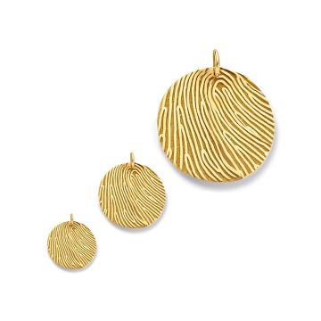 Minitials gouden hanger disc met vingerafdruk