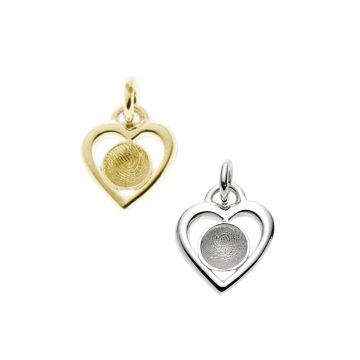 Hanger hart met ronde vingerafdruk