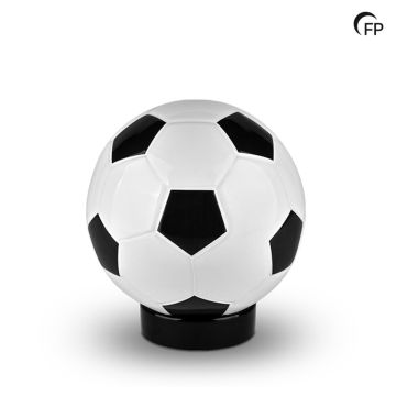 Keramische urn voetbal - wit / zwart