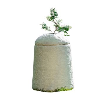 Biologische urn Loop EarthRise met holte - wit