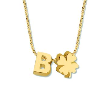 Minitials gouden ketting signature met vingerafdruk