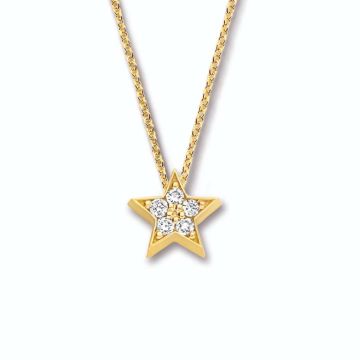Minitials gouden asketting One Pavé Ster