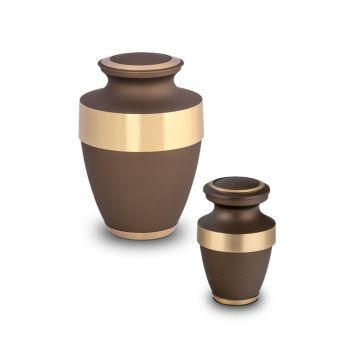 Metalen urn - bruin