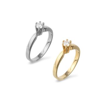 Asring dames solitair met 0.15kt briljant