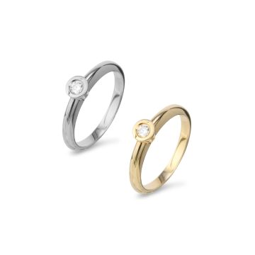 Asring dames solitair gesloten zetting met 0.25kt briljant