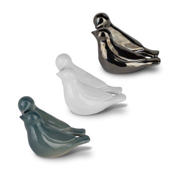 Keramische mini-urn keepsake Whistling Bird dubbel