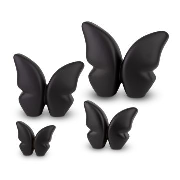 Keramische urn Butterfly - zwart