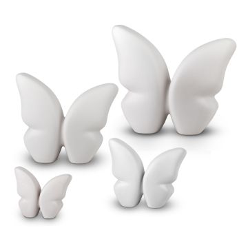 Keramische urn Butterfly - wit