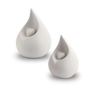 Biologische urn Celest met hart - wit