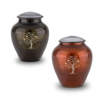 Glazen urn levensboom
