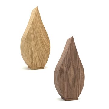Houten urn Lelie