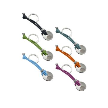 Lederen sleutelhanger met vingerafdruk
