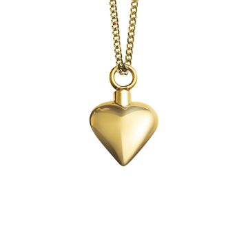 Gouden ashanger glanzend hartje mini