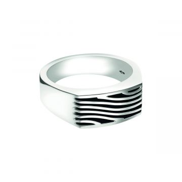 Zilveren asring heren met wave