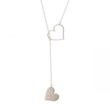 Zilveren hanger embrace hart met vingerafdruk
