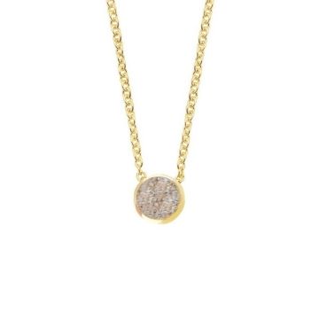 Minitials gouden asketting Keepsake Rond met vingerafdruk