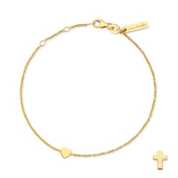 Minitials gouden asarmband One Signature Kruis