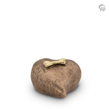 Keramische dieren troost urn hart - champagne