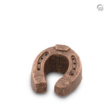 Keramische dieren troost urn hoefijzer - champagne
