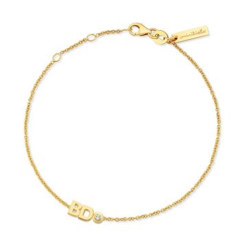 Minitials gouden armband Signature met diamant