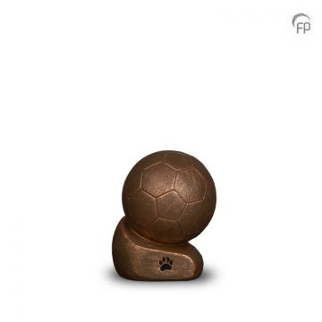 Keramische dierenurn voetbal - bronskleurig